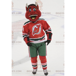 Costume mascotte BIGGYMONKEY™ diavolo rosso bianco e nero