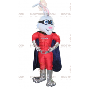 Traje de mascote de coelho super-herói BIGGYMONKEY™ com faixa