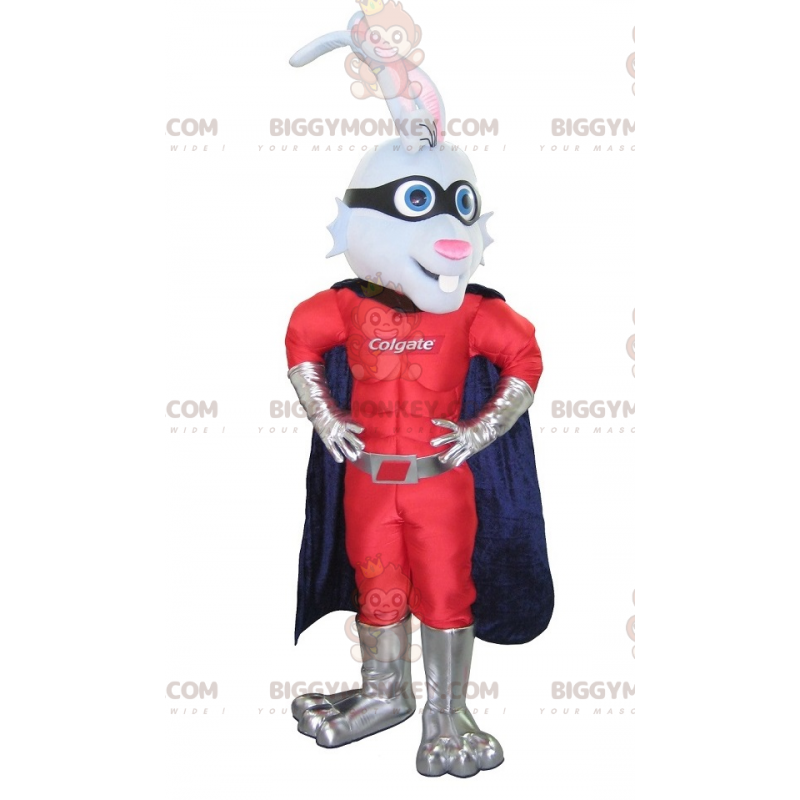 BIGGYMONKEY™ Superhero Bunny-mascottekostuum met hoofdband en cape - Konijn mascotte - BIGGYMONKEY_07878 - BiggyMonkey.com
