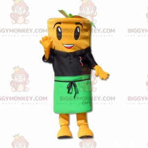 Costume de mascotte BIGGYMONKEY™ de carotte orange avec un polo