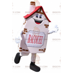 BIGGYMONKEY™ Mascot Costume Bacouel Smiling Pink Cottage House
