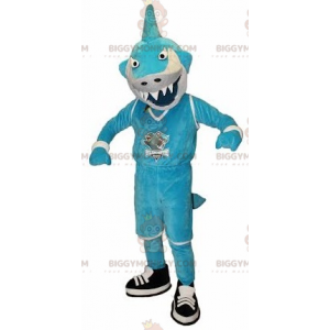 Fierce Looking Blue and White Shark BIGGYMONKEY™ Mascot Costume