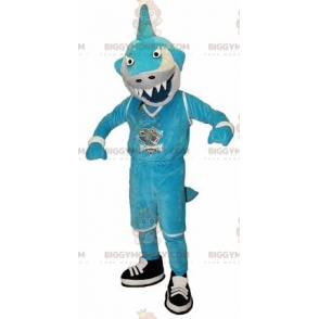 Raikkaan näköinen sinivalkohai BIGGYMONKEY™ maskottiasu - Kalojen maskotit - BIGGYMONKEY_07888 - BiggyMonkey.com