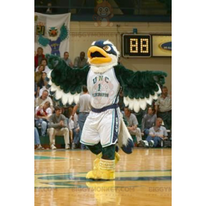 Zelený, modrý a bílý kostým maskota BIGGYMONKEY™ Eagle –