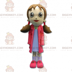 Dívčí kostým maskota BIGGYMONKEY™ v růžovém s přikrývkami –