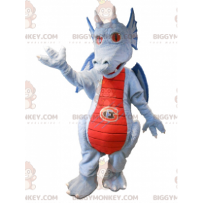 Blue and Red Dragon BIGGYMONKEY™ Mascot Costume. Fantastic