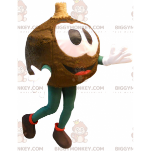 BIGGYMONKEY™ mascot costume of very smiling round man. Fully