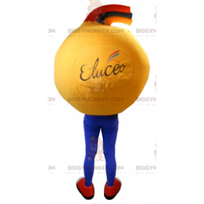 Meget smilende gult smiley ansigt BIGGYMONKEY™ maskot kostume.