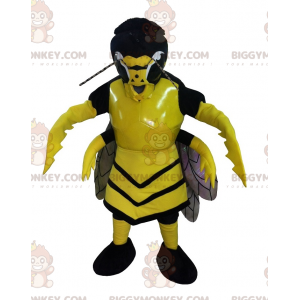 Costume de mascotte BIGGYMONKEY™ de frelon de guêpe jaune et