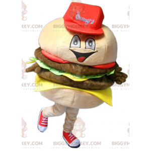 Πολύ ρεαλιστική Giant Burger Μασκότ BIGGYMONKEY™ - Μασκότ τροφίμων - BIGGYMONKEY_07915 - BiggyMonkey.com