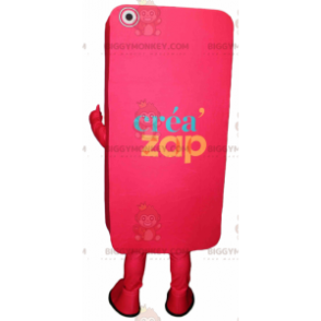 Giant pink cell phone BIGGYMONKEY™ mascot costume. BIGGYMONKEY™