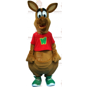 Jättebrun känguru BIGGYMONKEY™ maskotdräkt. Australien