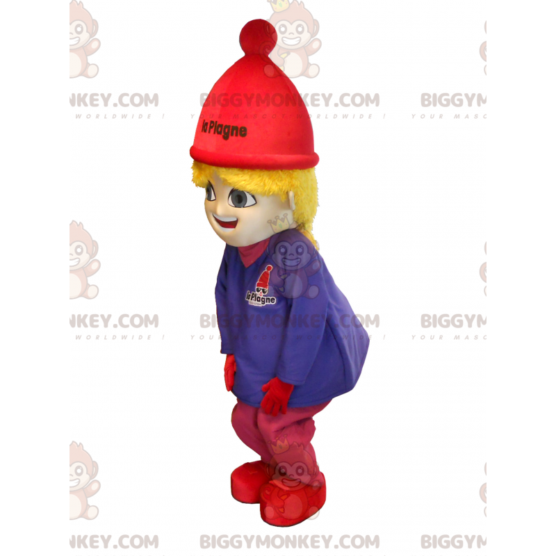 Kostým maskota BIGGYMONKEY™ La Plagne. BIGGYMONKEY™ Blondýnka v Kostým maskota BIGGYMONKEY™ La Plagne. BIGGYMONKEY™ Blondýnka v