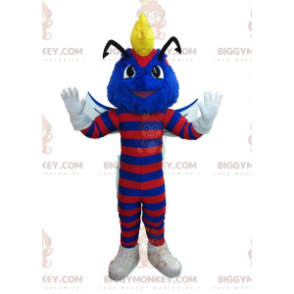 Blå och röd Caterpillar insekt BIGGYMONKEY™ maskotdräkt - Insektmaskot - BIGGYMONKEY_07932 - BiggyMonkey.com