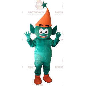Costume de mascotte BIGGYMONKEY™ de lutin vert d'elfe géant.
