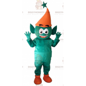 Traje de mascote de duende verde elfo gigante BIGGYMONKEY™. Fato Mascote Fada BIGGYMONKEY™ - Mascotes de fadas - BiggyMonkey.com