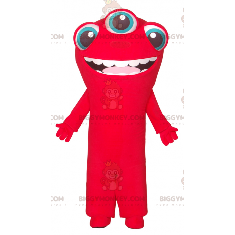 BIGGYMONKEY™ 3-Eyed Red Alien Mascot Costume - Biggymonkey.com