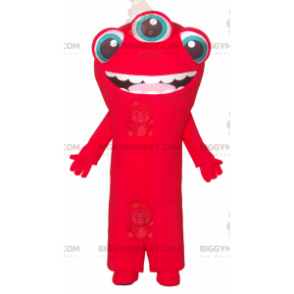 BIGGYMONKEY™ 3-oki kostium maskotki czerwonego kosmity -