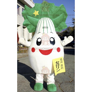 Costume mascotte BIGGYMONKEY™ porro cipolla rapa gigante -