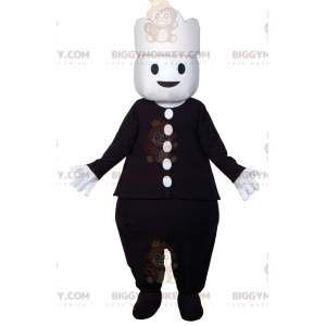 Costume de mascotte BIGGYMONKEY™ de bonhomme habillé en noir.