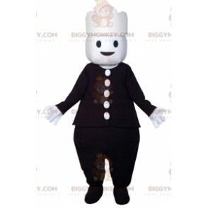 Costume de mascotte BIGGYMONKEY™ de bonhomme habillé en noir.