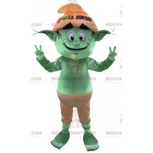 Giant Elf Green Leprechaun BIGGYMONKEY™ Mascot Costume. Fairy