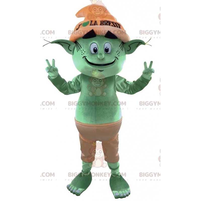 Costume da mascotte da folletto verde elfo gigante Costume da mascotte da folletto verde elfo gigante