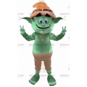 Traje de mascote de duende verde elfo gigante BIGGYMONKEY™. Fato Mascote Fada BIGGYMONKEY™ - Mascotes de fadas - BiggyMonkey.com