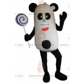 Meget sjov sort og hvid Panda BIGGYMONKEY™ maskotkostume -