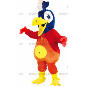 Mycket färgglad fågel BIGGYMONKEY™ maskotdräkt. Papegoja
