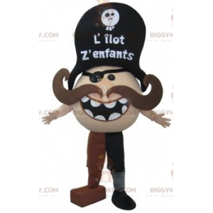 Mustachioed Pirate BIGGYMONKEY™ Mascot Costume. Mustachioed
