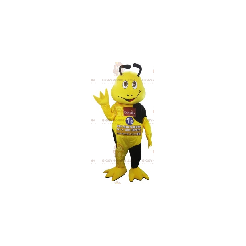 Yellow and Black Coralis Insect BIGGYMONKEY™ Mascot Costume. Yellow and Black Coralis Insect BIGGYMONKEY™ Mascot Costume.