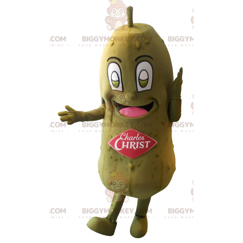 Giant Green Pickle BIGGYMONKEY™ maskottiasu. Charles Kristus - Giant Green Pickle BIGGYMONKEY™ maskottiasu. Charles Kristus -