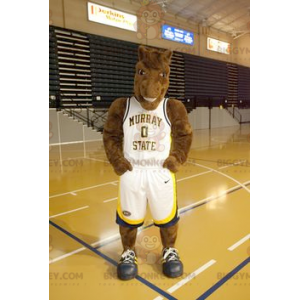 Kostým maskota hnědého koně BIGGYMONKEY™ ve sportovním oblečení