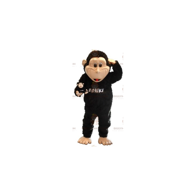 Traje de mascote de macaco chimpanzé marrom macio e peludo BIGGYMONKEY™