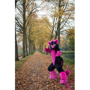 Pink og sort kat BIGGYMONKEY™ maskot kostume - Biggymonkey.com