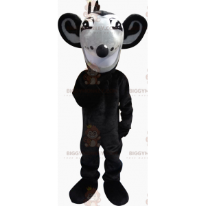 Maskot BIGGYMONKEY™ Kostým šedé a černé krysy s velkýma ušima –
