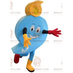 BIGGYMONKEY™ maskotdräkt i form av en blå bubbla. Siffra 9 -