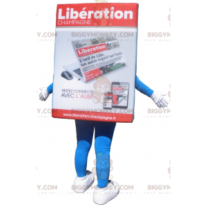 Magazine Newspaper BIGGYMONKEY™ Mascot Costume. BIGGYMONKEY™