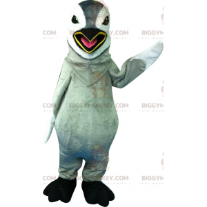 Kostým maskota šedobílého tučňáka BIGGYMONKEY™. obří tučňák –