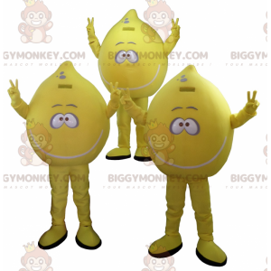 3 obří citronoví maskoti BIGGYMONKEY™. Sada 3 maskotů