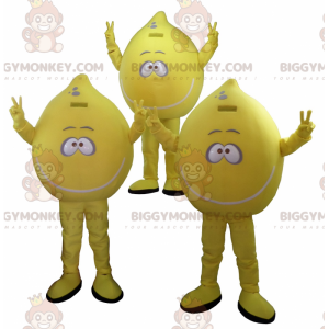 3 BIGGYMONKEY™s gigantiske sitronmaskoter. Sett med 3 maskot BIGGYMONKEY™s - Frukt maskot - BIGGYMONKEY_07993 - BiggyMonkey.com