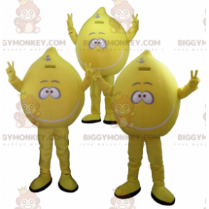 3 BIGGYMONKEY™s gigantiske sitronmaskoter. Sett med 3 maskot BIGGYMONKEY™s - Frukt maskot - BIGGYMONKEY_07993 - BiggyMonkey.com