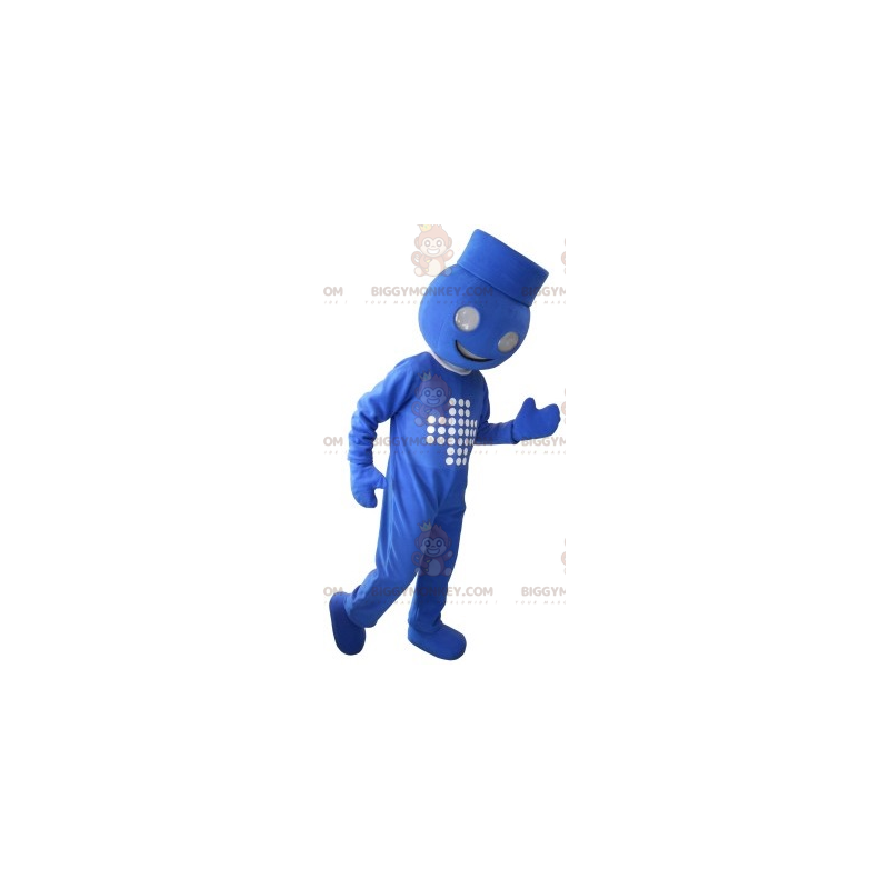 Costume de mascotte BIGGYMONKEY™ de bonhomme bleu de maitre Costume de mascotte BIGGYMONKEY™ de bonhomme bleu de maitre