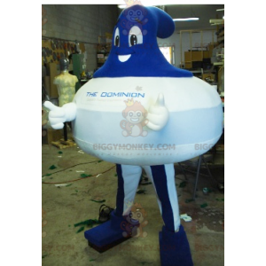 Sininen ja valkoinen Curling BIGGYMONKEY™ maskottiasu -