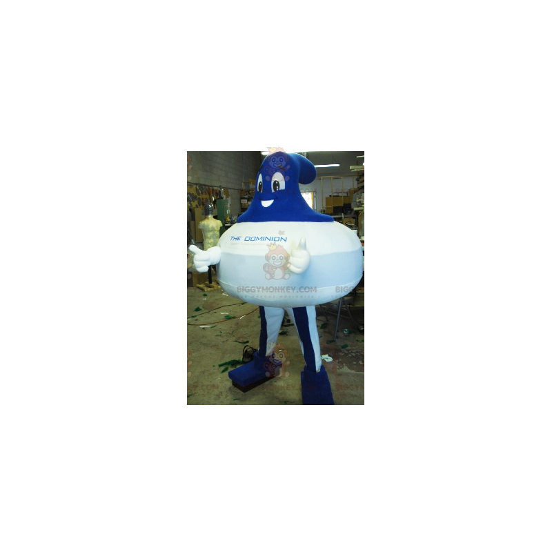 Blue and White Curling BIGGYMONKEY™ Mascot Costume – Blue and White Curling BIGGYMONKEY™ Mascot Costume –