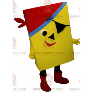 BIGGYMONKEY™ Yellow Rectangular Pirate Mascot Costume -