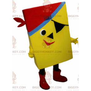 Costume de mascotte BIGGYMONKEY™ jaune et rectangulaire de pirate - Mascottes Humaines - BIGGYMONKEY_08024 - BiggyMonkey.com