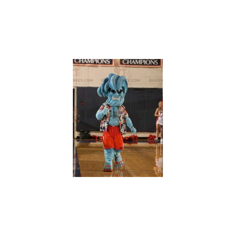 Costume da mascotte Wave Vacationer Blue Snowman BIGGYMONKEY™ - Costume da mascotte Wave Vacationer Blue Snowman BIGGYMONKEY™ -