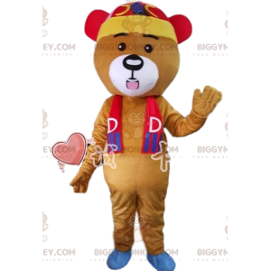 Costume de mascotte BIGGYMONKEY™ d'ours marron en tenue de
